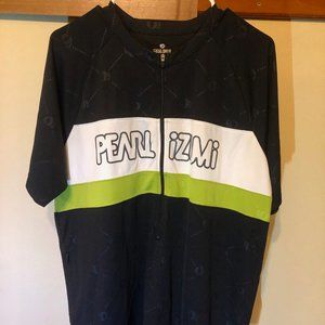 Pearl Izumi Black w/Neon Green Short Sleeve Half Zip Cycling Jersey Large